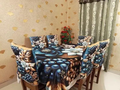 3D flower Printed chair & table cover